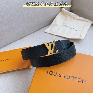 Louis Vuitton Monogram Empreinte Reversible Belt Black Gold view 6