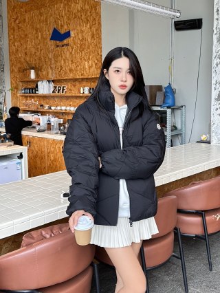 Black Quilted Puffer Down Jacket view 2