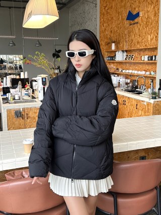 Black Quilted Puffer Down Jacket view 7