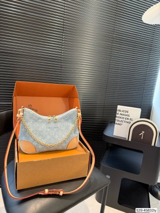 Louis Vuitton Monogram Denim Shoulder Bag - Blue Orange