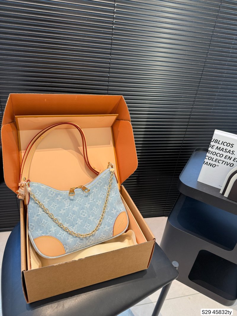 Louis Vuitton Monogram Denim Shoulder Bag - Blue Orange view
