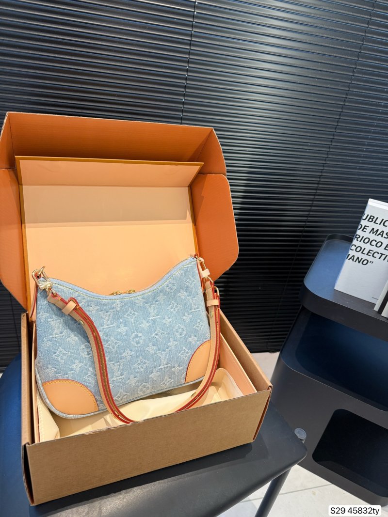 Louis Vuitton Monogram Denim Shoulder Bag - Blue Orange view