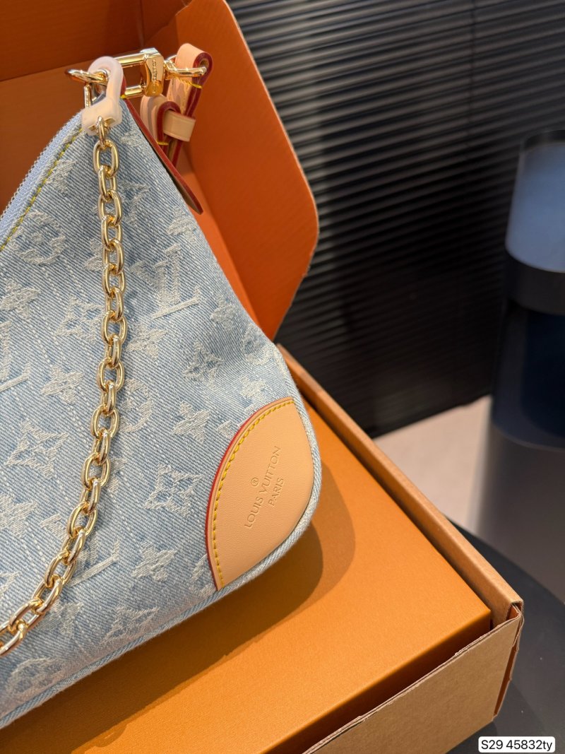 Louis Vuitton Monogram Denim Shoulder Bag - Blue Orange view