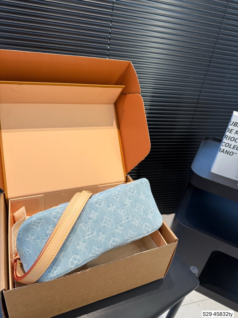 Louis Vuitton Monogram Denim Shoulder Bag - Blue Orange view