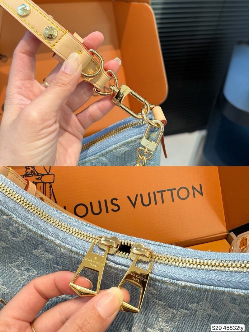 Louis Vuitton Monogram Denim Shoulder Bag - Blue Orange view