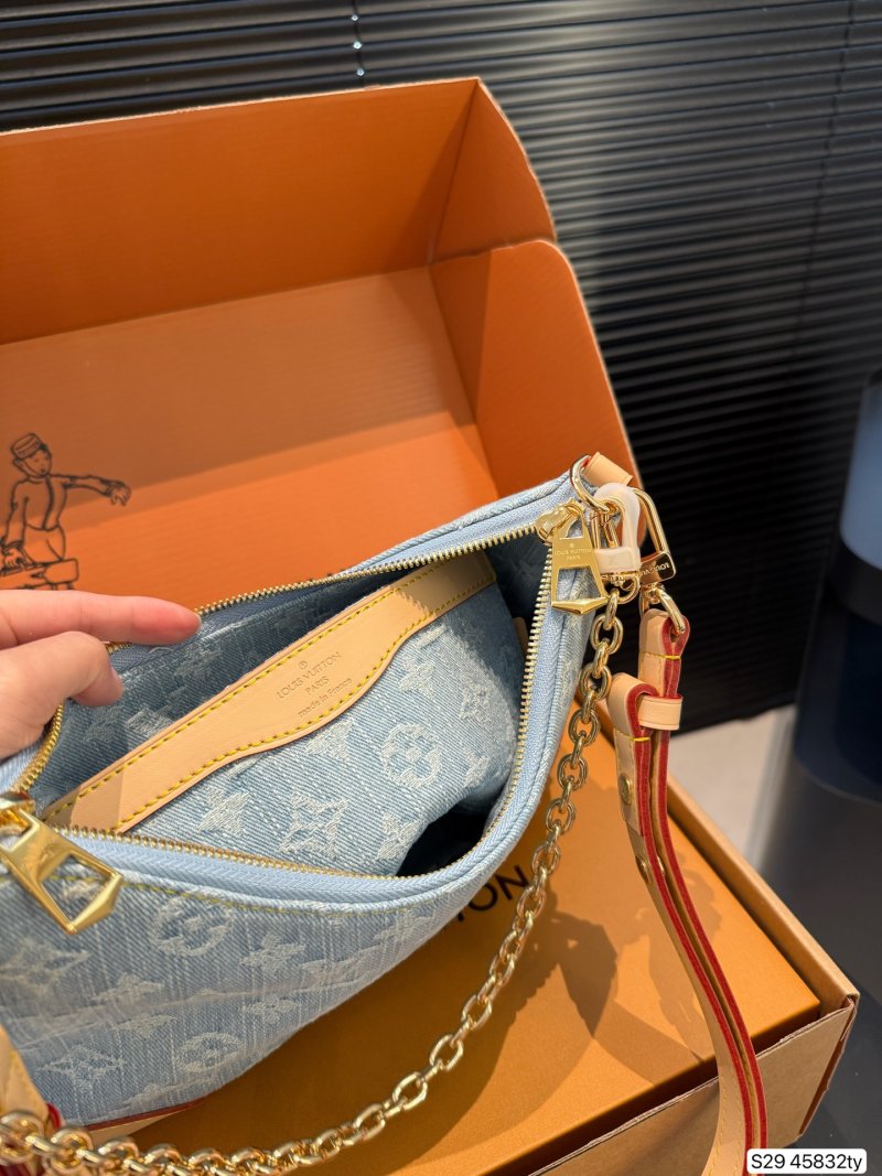 Louis Vuitton Monogram Denim Shoulder Bag - Blue Orange view
