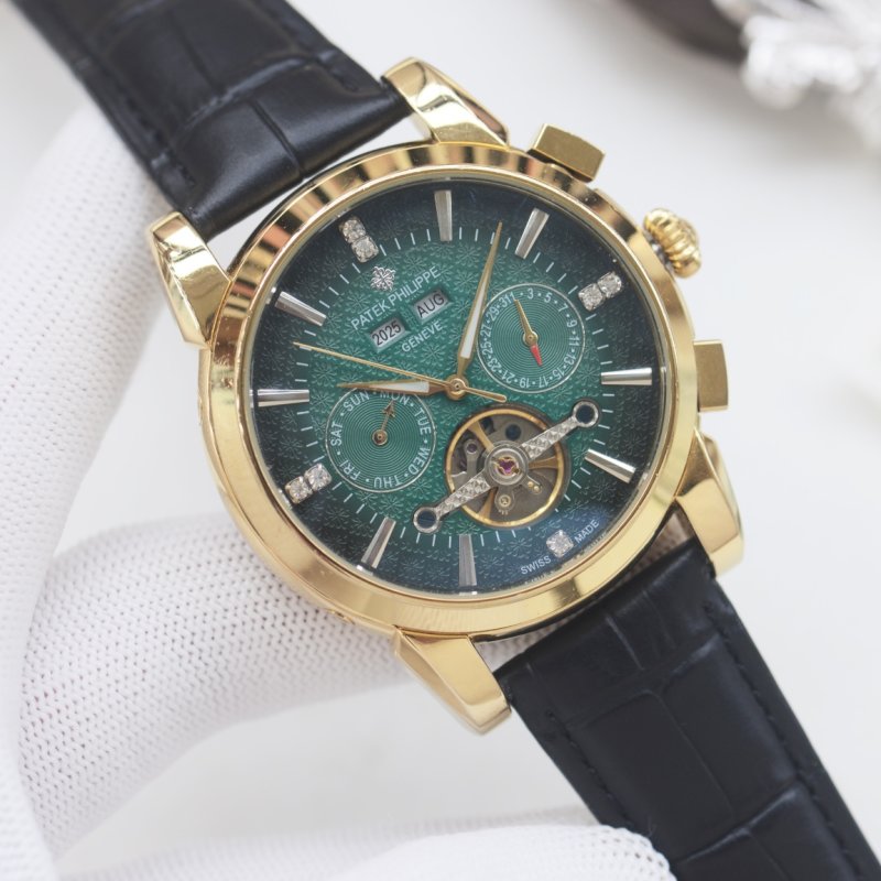 Patek Philippe Chronograph Rose Gold Green Dial Automatic Watch view
