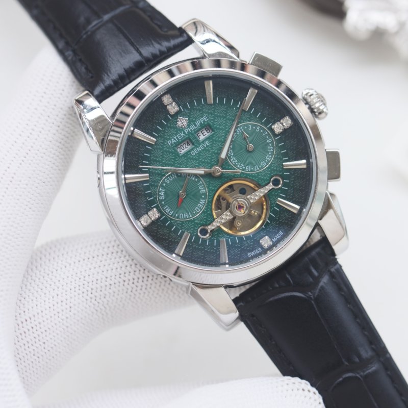 Patek Philippe Chronograph Rose Gold Green Dial Automatic Watch view
