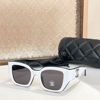 Chanel 6068 White & Black Oversized Square Sunglasses