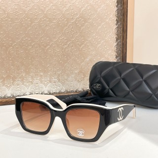 Chanel 6068 White & Black Oversized Square Sunglasses view 2