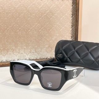 Chanel 6068 White & Black Oversized Square Sunglasses view 4