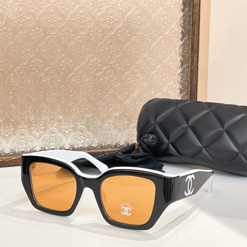 Chanel 6068 White & Black Oversized Square Sunglasses view