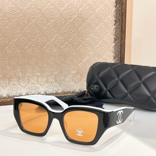 Chanel 6068 White & Black Oversized Square Sunglasses view 6