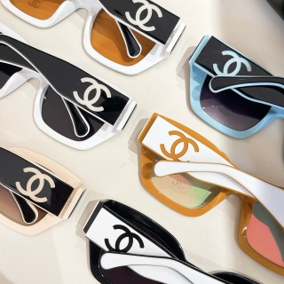 Chanel 6068 White & Black Oversized Square Sunglasses view 7