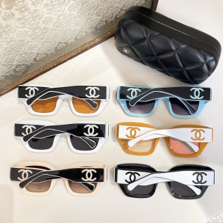 Chanel 6068 White & Black Oversized Square Sunglasses view 8