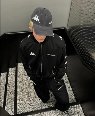Kappa Logo Embroidered Charcoal Denim Cap view 2