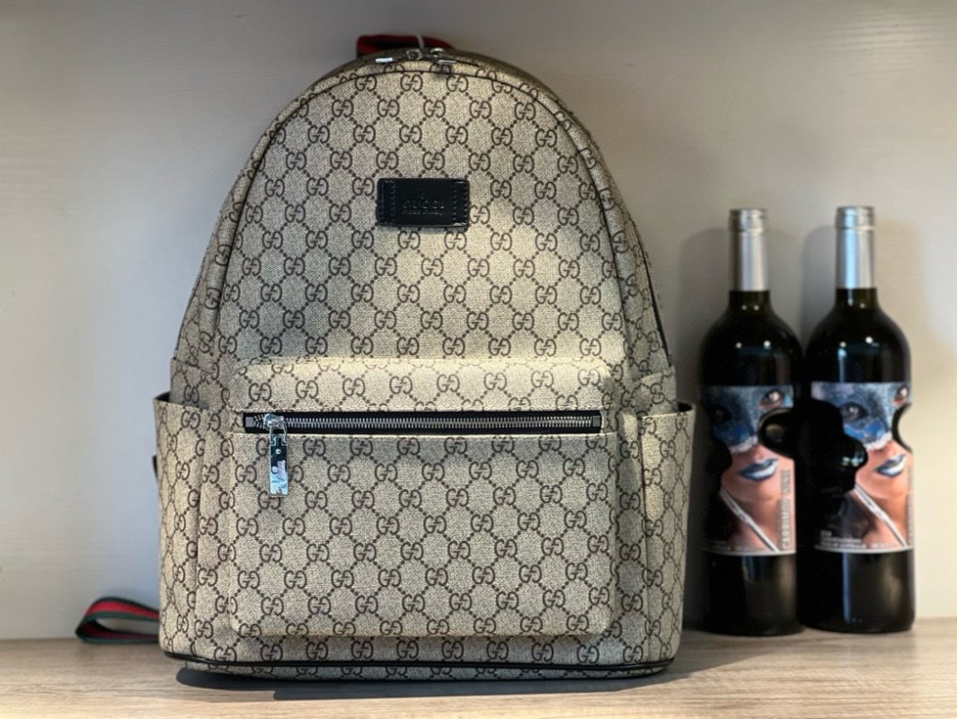 Gucci GG Monogram Backpack Beige Black