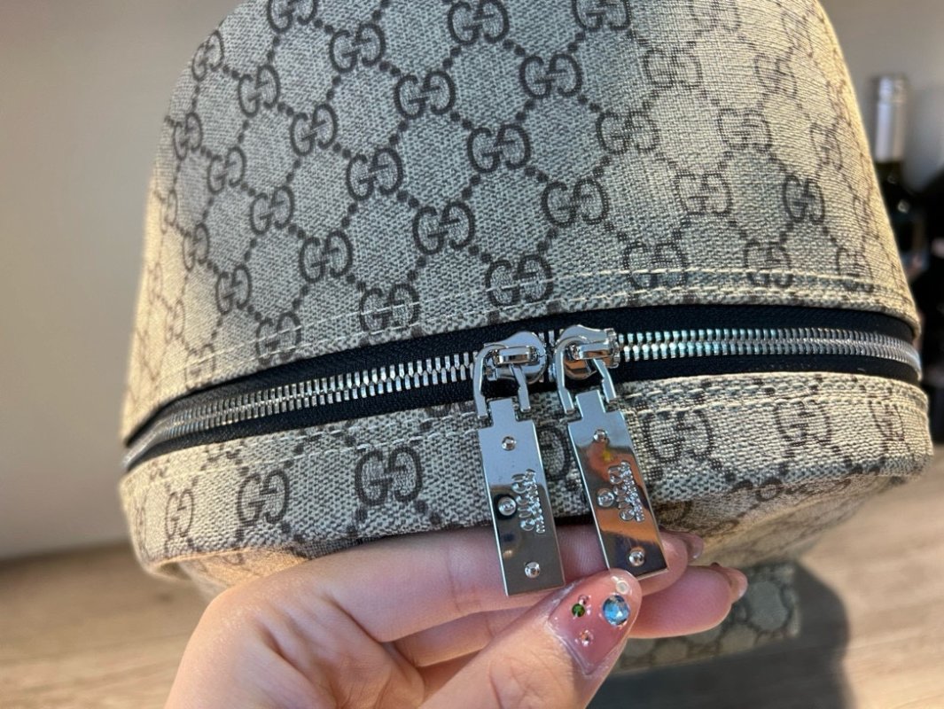 Gucci GG Monogram Backpack Beige Black view