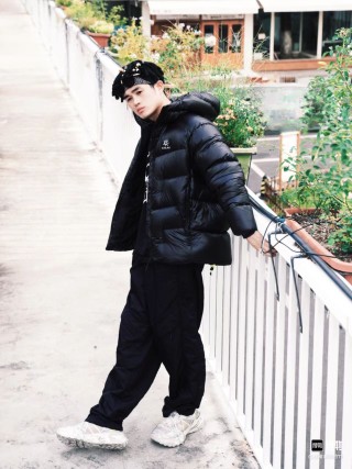 Black Quilted Puffer Down Jacket view 3