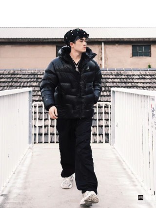 Black Quilted Puffer Down Jacket view 5