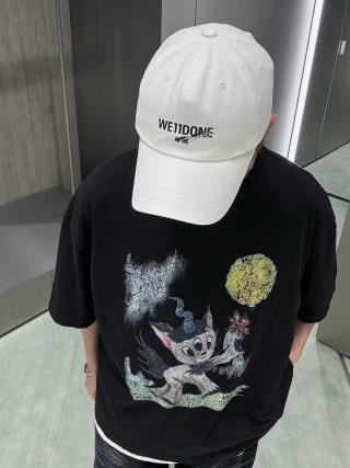Black Oversized Graphic Print T-Shirt with Floral Bear Design view 2