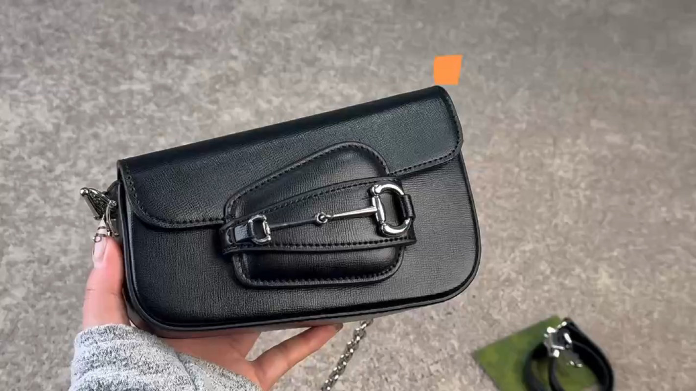 Gucci Horsebit Black Leather Shoulder Bag