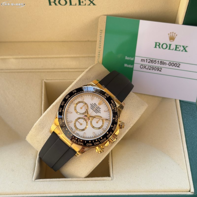 Rolex Daytona Gold White Dial Chronograph Watch