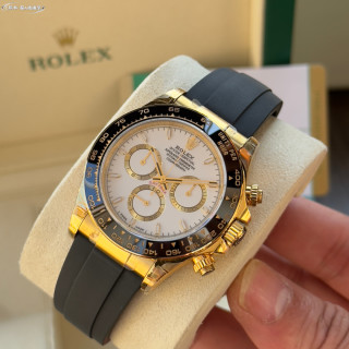 Rolex Daytona Gold White Dial Chronograph Watch view 3