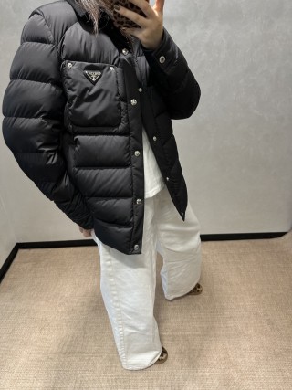 Prada Black Quilted Down Jacket view 2