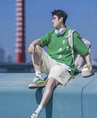 Chrome Hearts Green Cross Print Short Sleeve T-Shirt