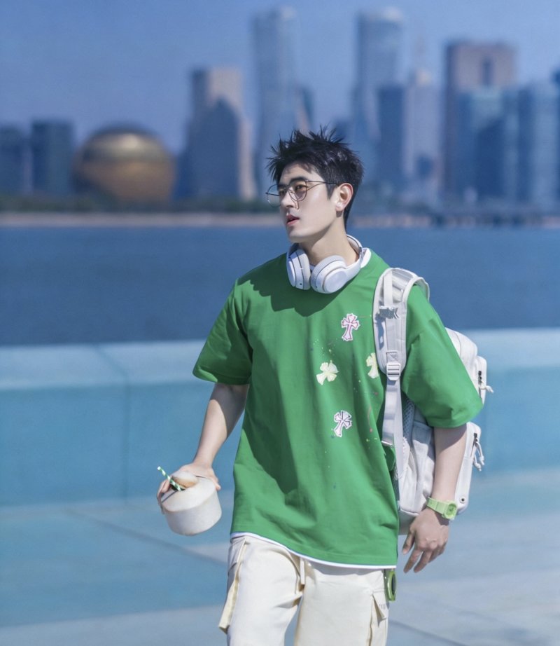 Chrome Hearts Green Cross Print Short Sleeve T-Shirt view