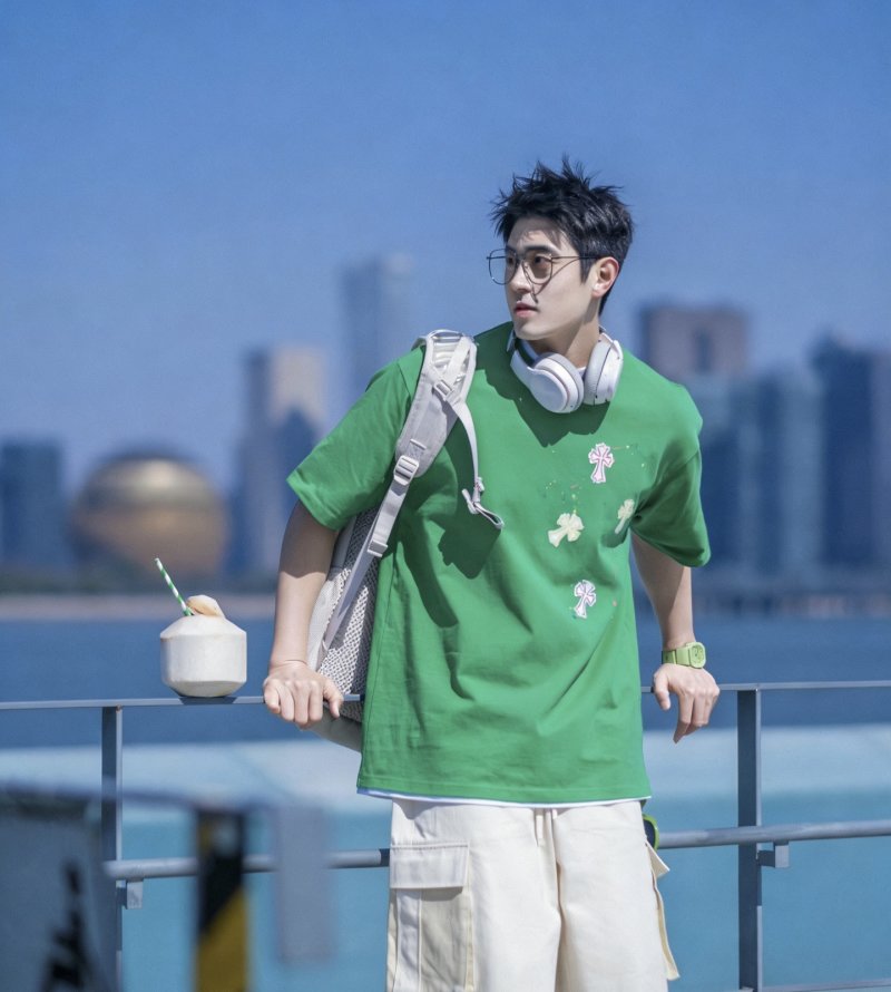 Chrome Hearts Green Cross Print Short Sleeve T-Shirt view