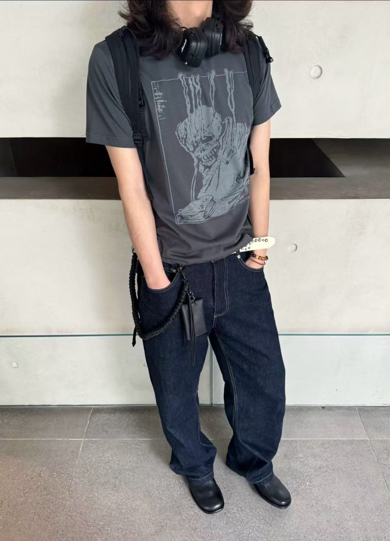 Charcoal Graphic Print Short Sleeve T-Shirt