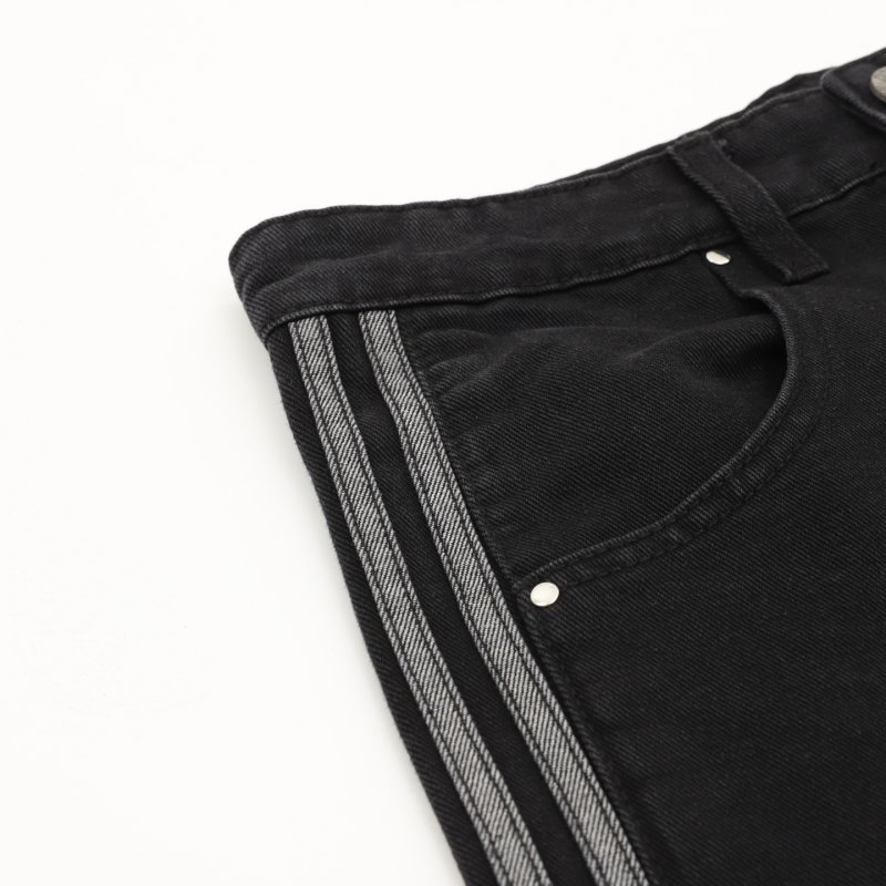 Adidas Track Pants Black with White Stripe view