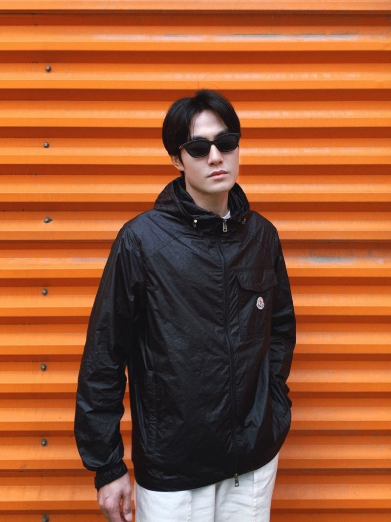 Moncler Black Nylon Windbreaker Jacket