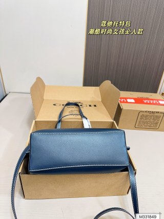 Coach Mollie Signature Canvas Tote Bag Navy Blue view 5