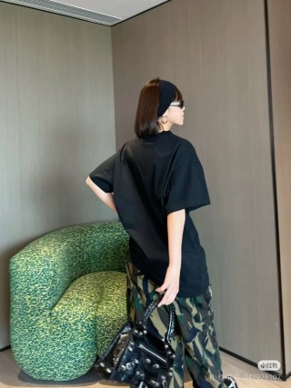 Black Graphic Cityscape T-Shirt with Pink Script Print view 4