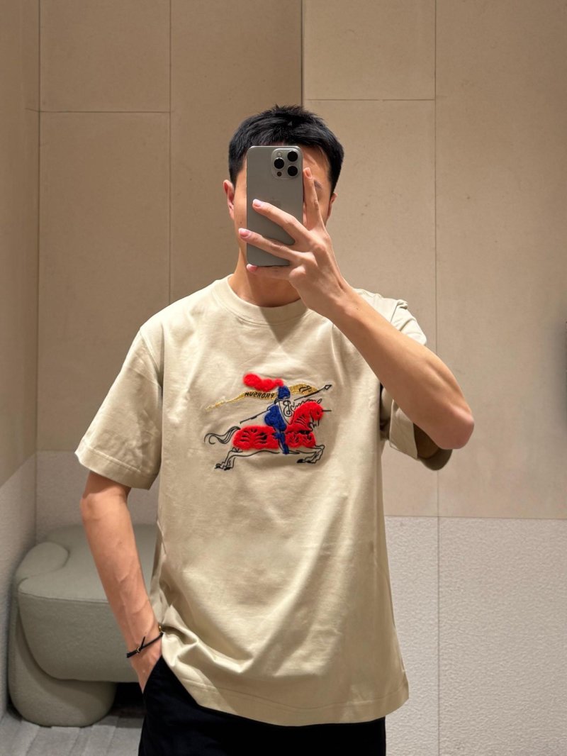 Burberry EKD Embroidered Cream T-Shirt