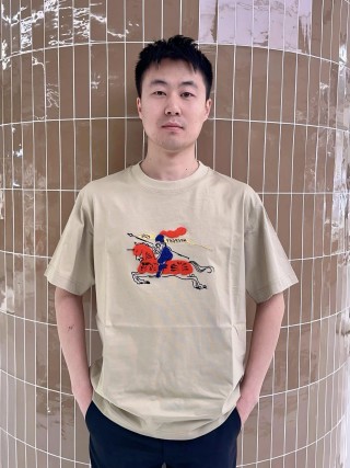 Burberry EKD Embroidered Cream T-Shirt view 3