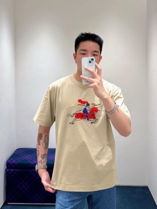 Burberry EKD Embroidered Cream T-Shirt view 4
