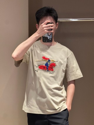 Burberry EKD Embroidered Cream T-Shirt view 5