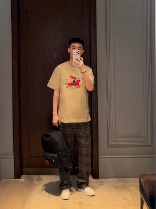 Burberry EKD Embroidered Cream T-Shirt view 7