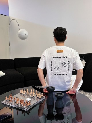 Louis Vuitton Monogram Embroidered White T-Shirt view 2