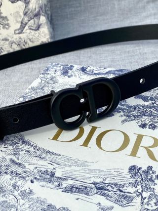 Dior CD Buckle Black Leather Belt 2.0cm view 3