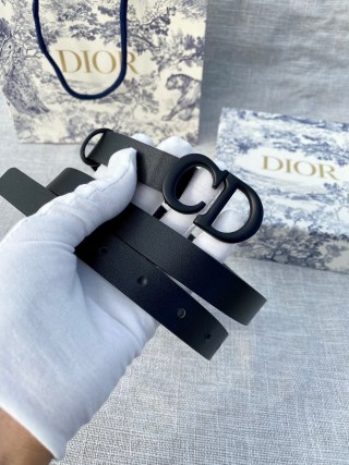 Dior CD Buckle Black Leather Belt 2.0cm view 4