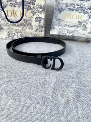 Dior CD Buckle Black Leather Belt 2.0cm view 6
