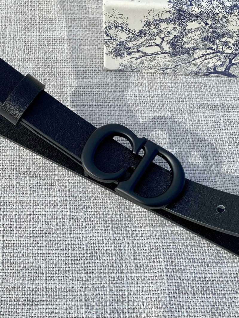 Dior CD Buckle Black Leather Belt 2.0cm view