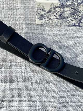 Dior CD Buckle Black Leather Belt 2.0cm view 7