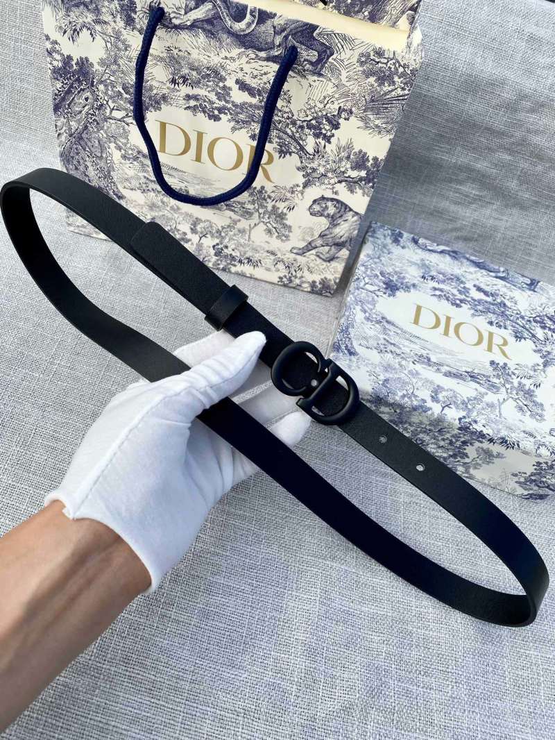 Dior CD Buckle Black Leather Belt 2.0cm view