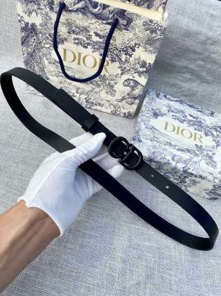 Dior CD Buckle Black Leather Belt 2.0cm view 8